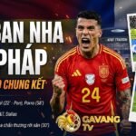 Tình huống Lamine Yamal (Tây Ban Nha) bị Lucas Digne (Pháp) phạm lỗi trong vòng cấm ở phút 22, dẫn đến quả phạt đền mở tỷ số do Mikel Oyarzabal thực hiện tại sân Dallas.